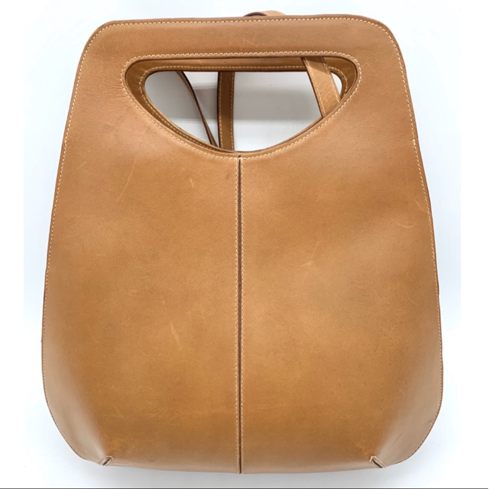 Lancel Bowler Brown Leather Cut Out Handle Bag - Picture 2 of 12